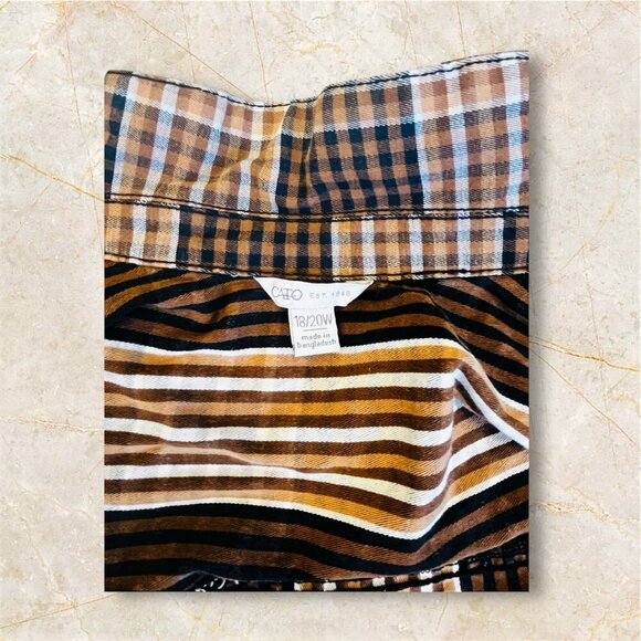 Cato Cropped Plaid Button-Up Jacket - Plus Size 18/20W - Picture 7 of 7